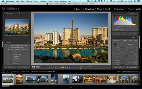 Adobe Lightroom felület