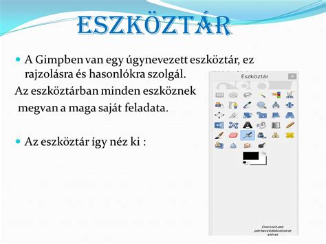 GIMP eszköztár szöveg eszközzel
