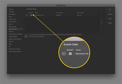 Photoshop scratch disk beállítás
