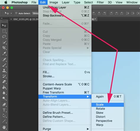 Photoshop Edit Transform Scale