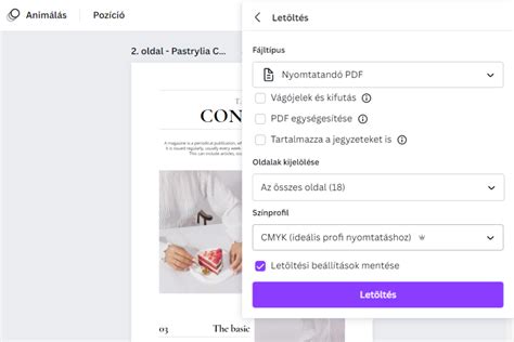 Canva vágójelek és kifutás letöltéskor