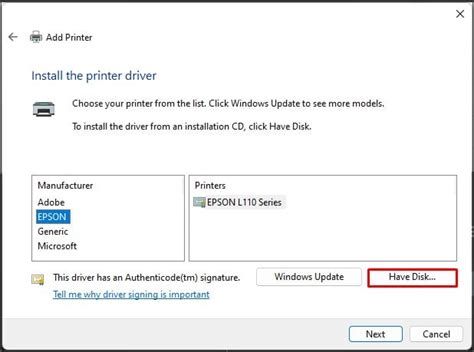 Nyomtató illesztőprogram telepítése