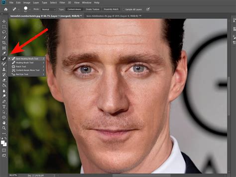 Adobe Photoshop Retusálás eszköz felülete