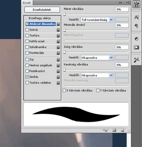 Photoshop ecset panel