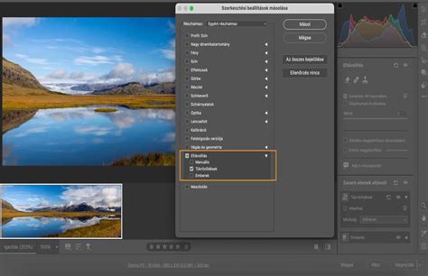 Lightroom szerkesztési eszközök