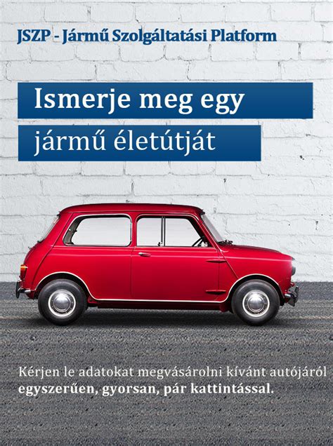 Jármű Szolgáltatási Platform (JSZP) felületének képernyőképe