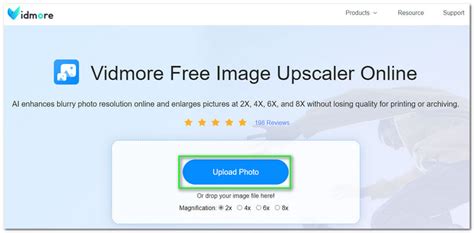Vidmore Free Image Upscaler felület