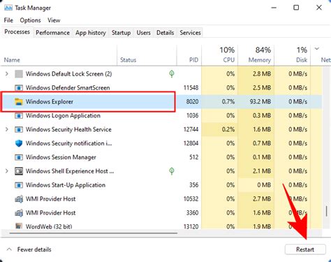 Windows Intéző feladatkezelő