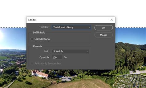 Tartalomérzékeny kitöltés példája Photoshopban