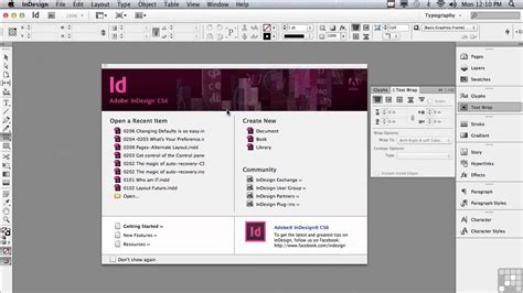 Adobe InDesign CS6 felület
