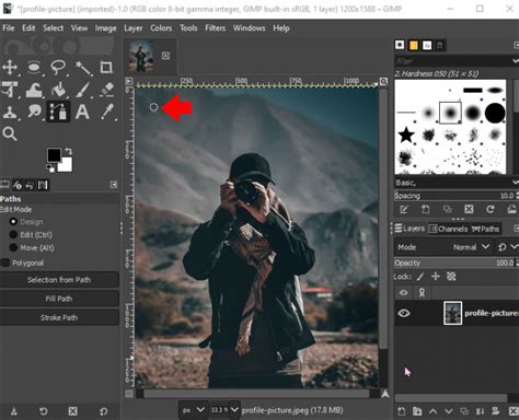 GIMP Path Tool ikonja