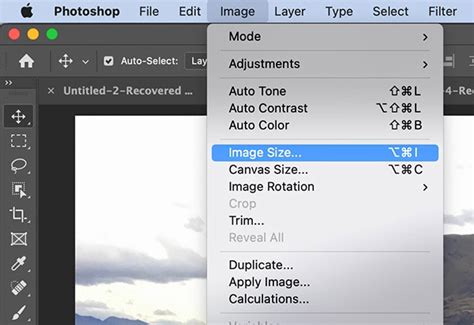 Photoshop Image Size párbeszédablak