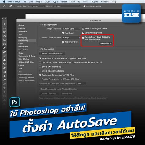 Photoshop CS6 Auto Save preference