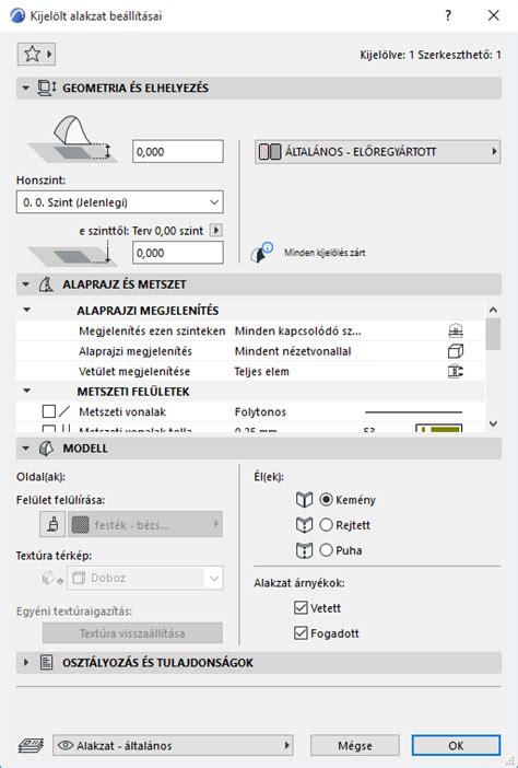 Archicad 16 Alakzat eszköz felület