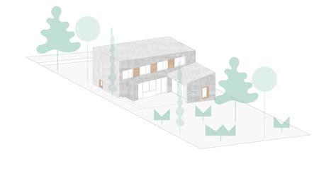 Archicad modellezett épület axonometrikus nézete