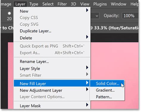 Photoshop Solid Color réteg kiválasztása