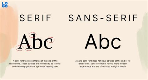 Serif és Sans-serif betűtípusok példái
