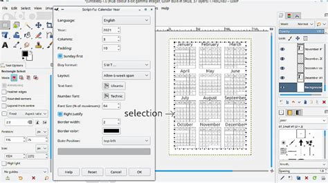 GIMP sablon felépítése