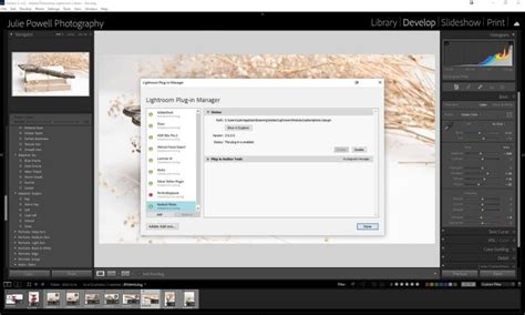 Lightroom Plugin Manager felület