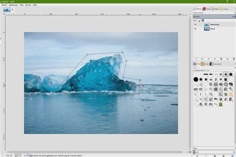 A szabad transzformáció eszköz vizuális megjelenítése a Photoshopban