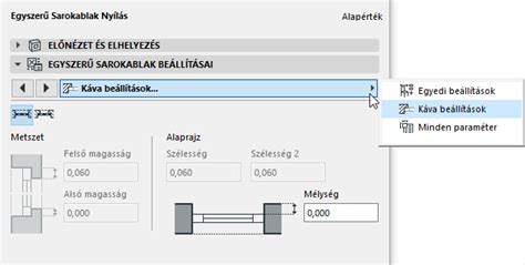 Archicad ablak beállítások panel