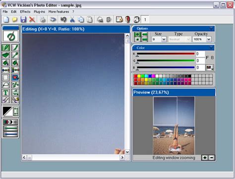 VCW VicMans Photo Editor felület