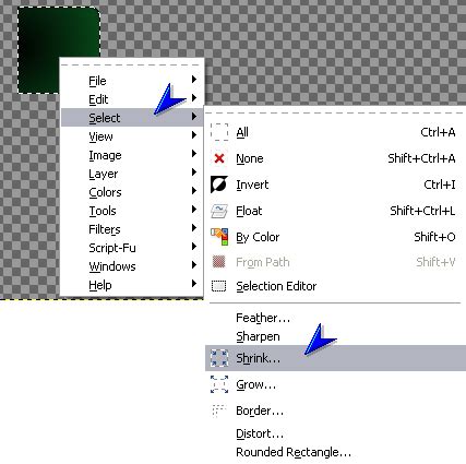 GIMP téglalap és ellipszis kijelölés
