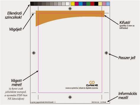 InDesign felület és nyomdai jelek