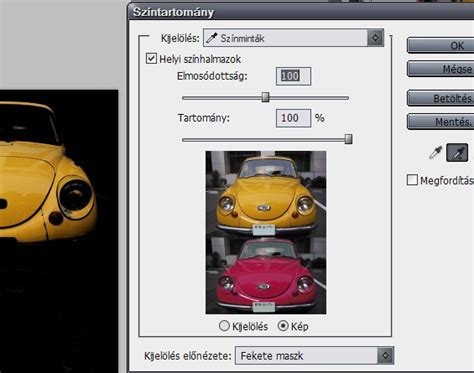 Photoshop Színtartomány funkciójának illusztrációja