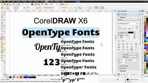 OpenType betűtípusok kezelése CorelDRAW X6-ban