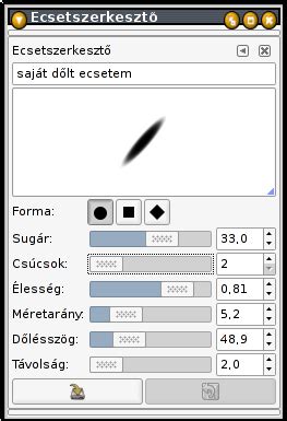 GIMP ecset beállítások