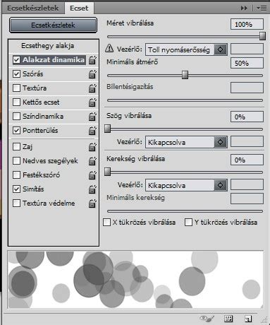 Photoshop ecset méret beállítása gyorsbillentyűkkel