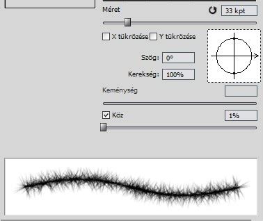 Photoshop ecset átlátszóság és áramlás beállítások