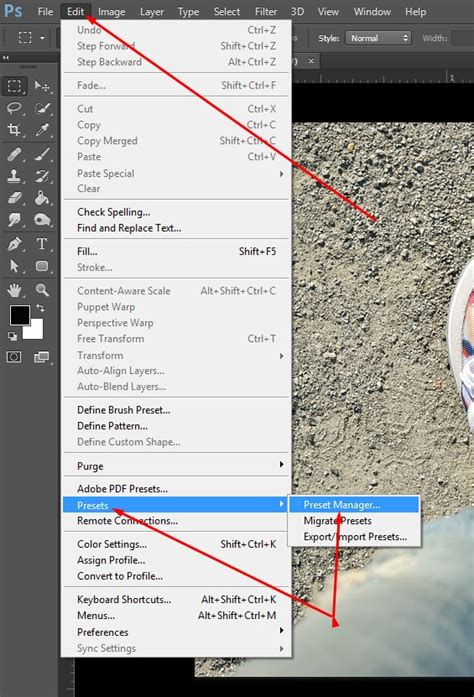 Photoshop Preset Manager ablak