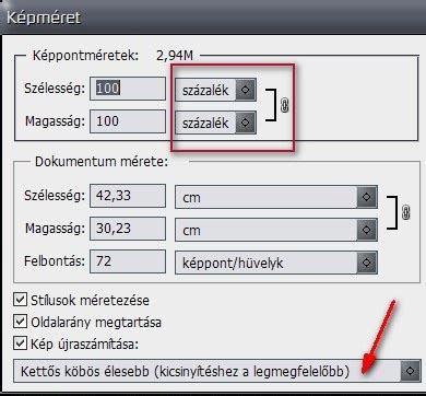 Photoshop képméret átméretezés százalékban