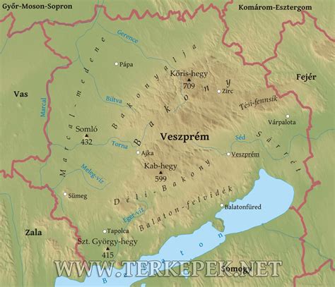 Veszprém város térképe nyomdákkal