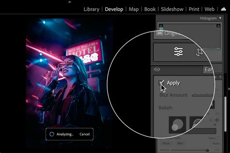 Lightroom Lens Blur effect visualization