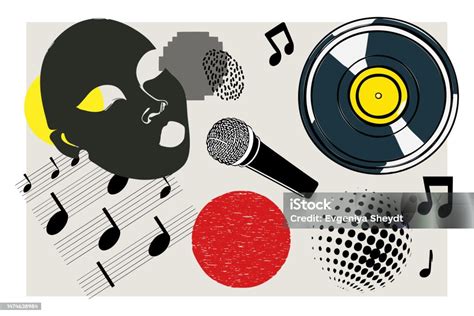 Különböző zenei műfajokat ábrázoló kollázs