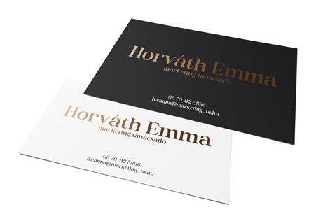 Arany fóliával díszített névjegykártya