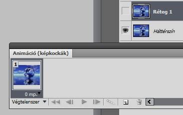 Photoshop Animáció panel képkocka módban