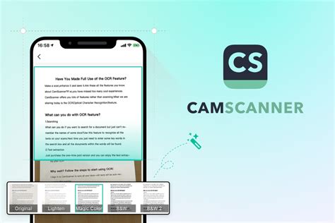CamScanner alkalmazás felülete