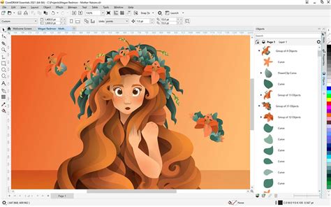 CorelDRAW 12 felületének képernyőképe