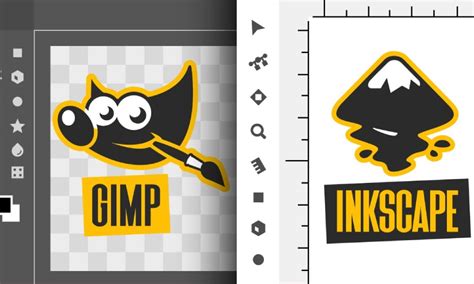 GIMP, Sketch és Inkscape logói