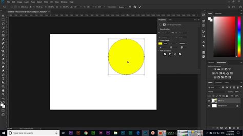 Photoshop Ellipse eszköz körút létrehozása