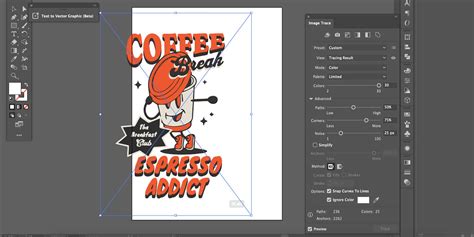 Image Trace beállítások Adobe Illustratorban