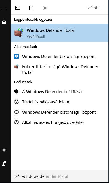 Windows tűzfal beállítása
