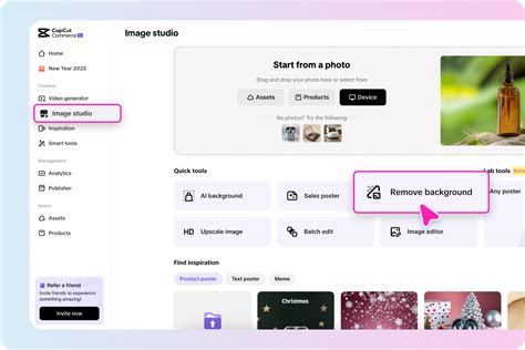 Online háttéreltávolító eszköz felülete