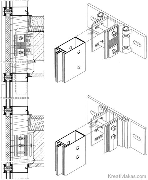 ArchiCAD függönyfal csomópont rajz