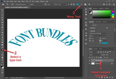 Photoshop Warp Text Options panel