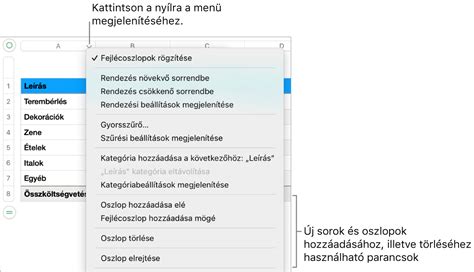InDesign táblázat sorok és oszlopok átrendezése